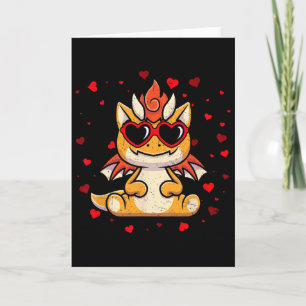 Dragon Valentine Sungles Heart Cute Lovers  Card