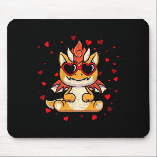 Dragon Valentine Sungles Heart Cute Lovers  Mouse Pad