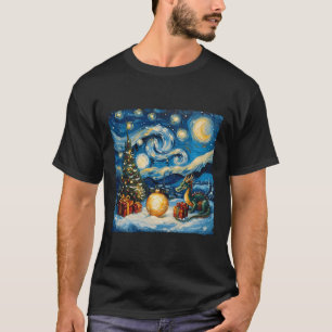 Dragon Van Gogh Style Starry Night Christmas Winte T-Shirt