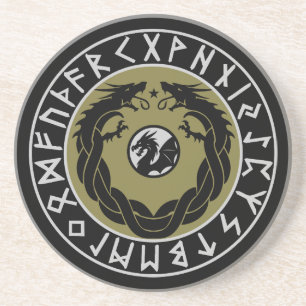 Dragon Viking Rune Protection Coaster
