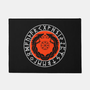 Dragon Viking Rune Protection Doormat