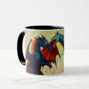 Dragon vs Pegasus - Fantasy Art Mug