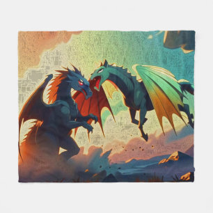 Dragon vs Pegasus  Fleece Blanket
