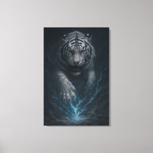 Dragon vs White Tiger – Mystical Fantasy Wall Art