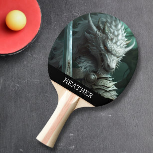 Dragon Warrior Fantasy Monogram  Ping Pong Paddle