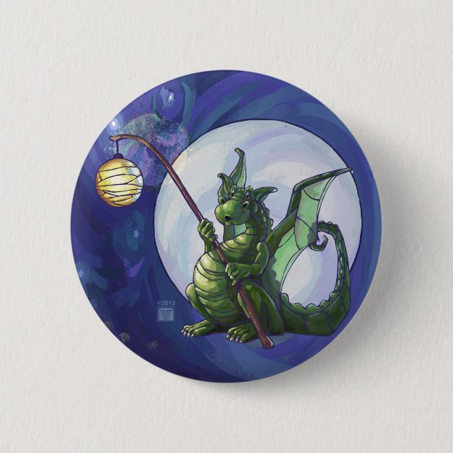 Dragon Watch Art 6 Cm Round Badge (Front)