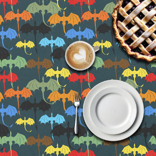 Dragon Wing Blue Flight Fantasy Tablecloth