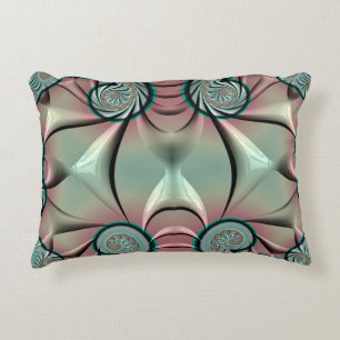 ~DRAGON WINGS Green Pink ~ Fractal Design ~ Decorative Cushion