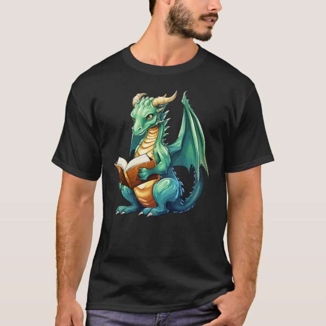Dragon with book T-Shirt (Front)