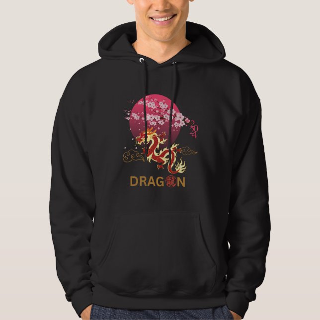 Dragon with Cherry Blossom Hoodie (Front)