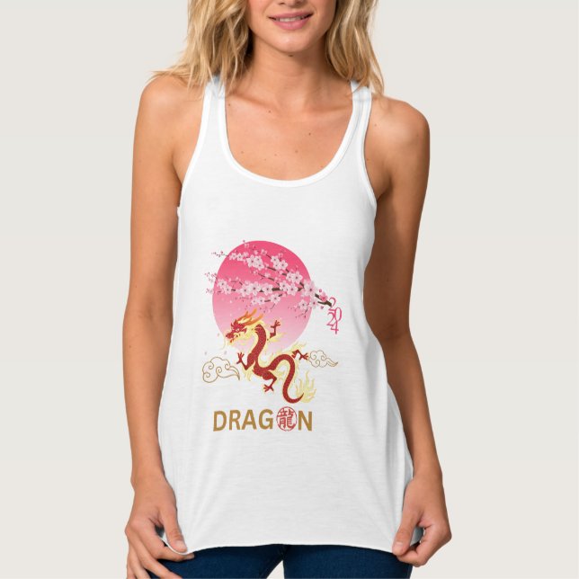 Dragon with Cherry Blossom Singlet (Front)