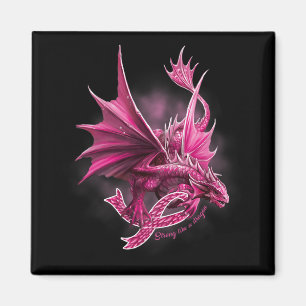 Dragon With Ribbon Breast Cancer Awareness Magnet