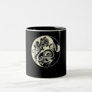 Dragon With Tiger Tattoo YIN And Yang Beast Fight Two-Tone Coffee Mug