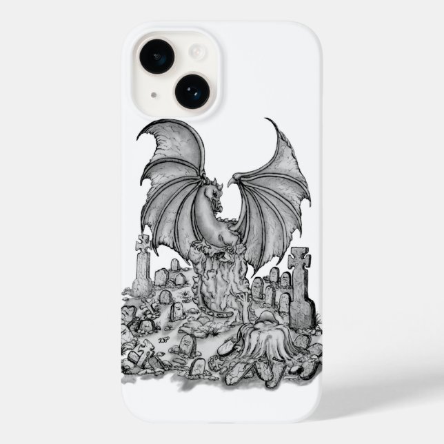 Dragon with Zombie Case-Mate iPhone Case (Back)