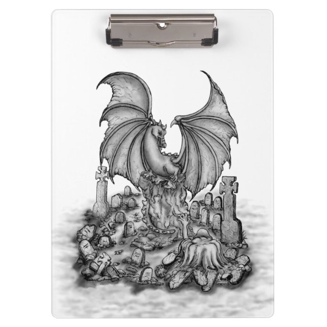 Dragon with Zombie Clipboard (Front)