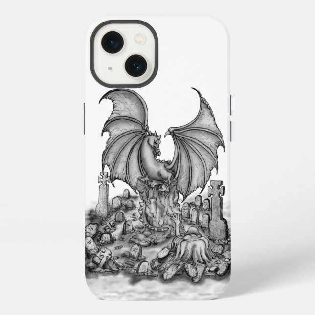 Dragon with Zombie iPhone Case (Back)