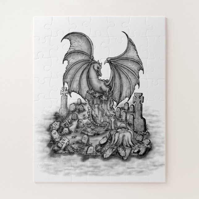 Dragon with Zombie Jigsaw Puzzle (Vertical)