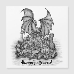 Dragon with Zombie Magnetic Card