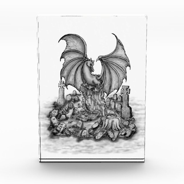 Dragon with Zombie Photo Block (Front)