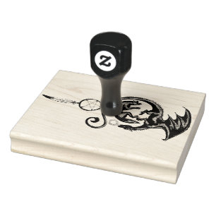 Dragon Wolf Pentagram Dreamcatcher Scrapbooking Rubber Stamp