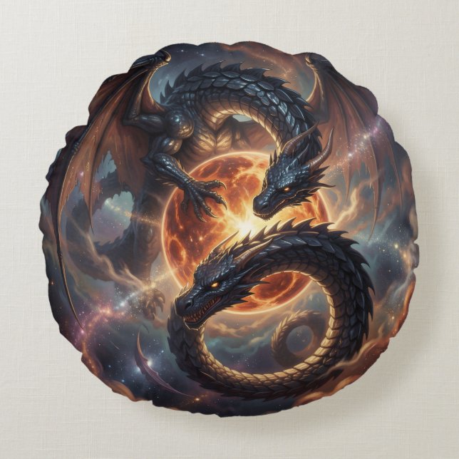 Dragon World - The Realm of Fire and Magic´3 Round Cushion (Front)
