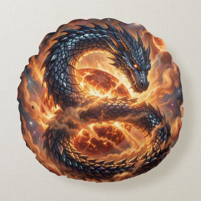 Dragon World – The Realm of Fire and Magic´4 Round Cushion (Front)