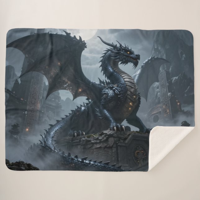 Dragon World – The Realm of Fire and Magic Sherpa Blanket (Front (Horizontal))