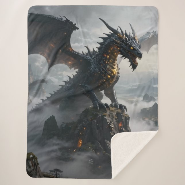 Dragon World – The Realm of Fire and Magic Sherpa Blanket (Front)