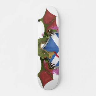 Dragon wrapped around Scottish Shield Skateboard