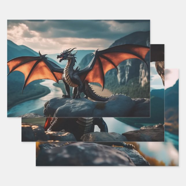 Dragon Wrapping Paper Sheet (Set)