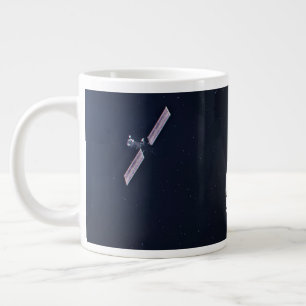 Dragon Xl Spacecraft Approaching A Lunar Gateway. Large Coffee Mug