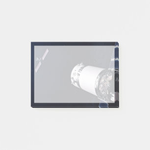 Dragon Xl Spacecraft Approaching A Lunar Gateway. Post-it Notes