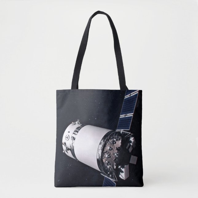 Dragon Xl Spacecraft Approaching A Lunar Gateway. Tote Bag (Front)
