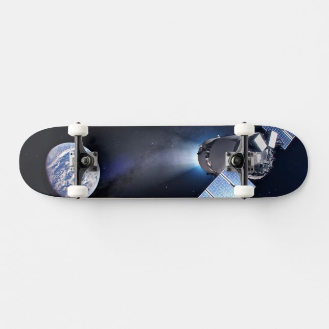 Dragon Xl Spacecraft With Planet Earth In Distance Skateboard (Horz)