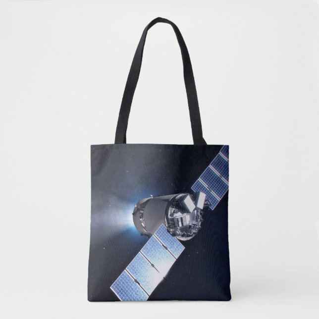 Dragon Xl Spacecraft With Planet Earth In Distance Tote Bag (Front)