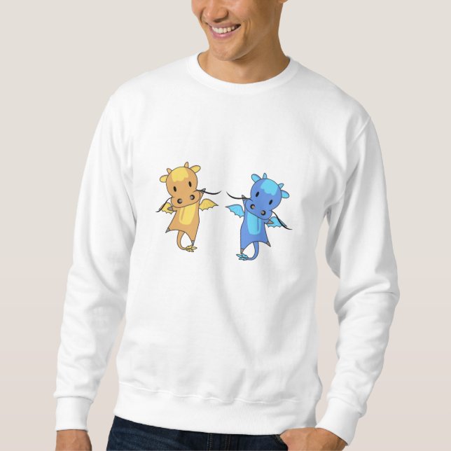 Dragon Yellow Blue Dragon Fairy Tale Fantasy Sweatshirt (Front)
