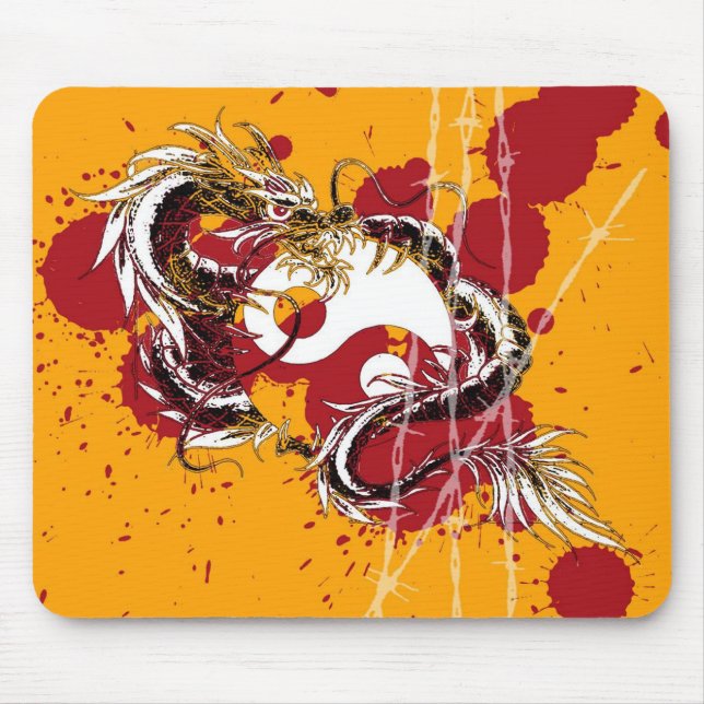 dragon yin yang mouse pad (Front)