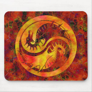 Dragon Yin Yang Mouse Pad