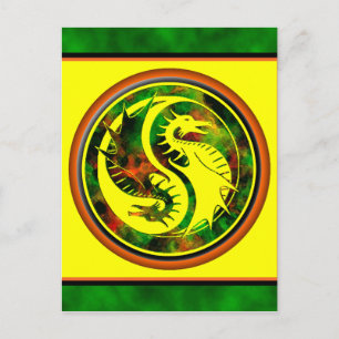 Dragon Yin Yang Postcard