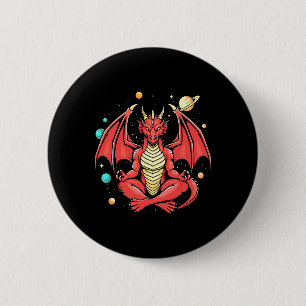Dragon Yoga Pose Meditation Dragon Do Yoga On Spac 6 Cm Round Badge