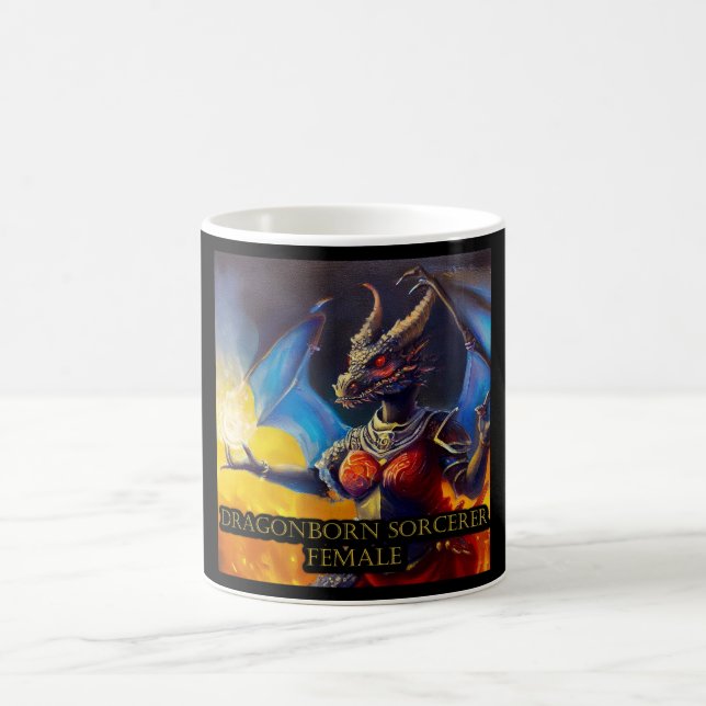 Dragonborn Sorcerer Female Coffee Mug (Center)