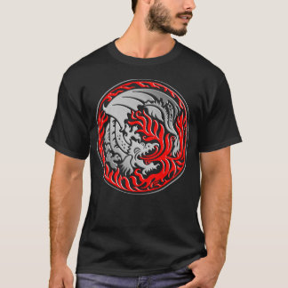 Dragoncircle - Chrome with Red Fire T-Shirt