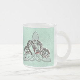 Dragonfight Frosted Glass Coffee Mug
