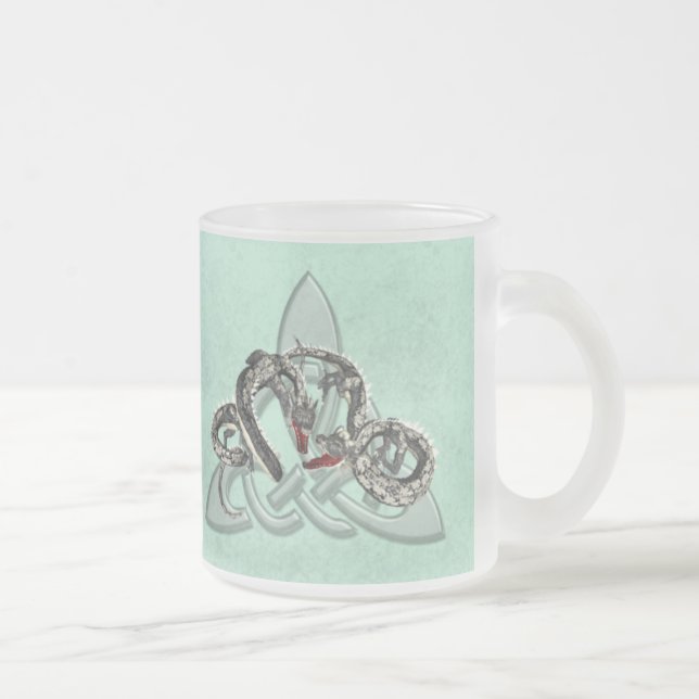 Dragonfight Frosted Glass Coffee Mug (Right)
