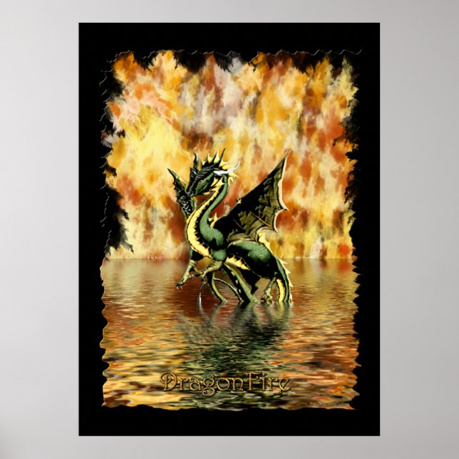 DRAGONFIRE the Dragon Art Poster (Front)