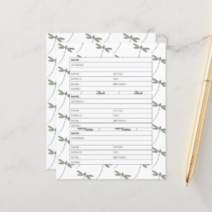 Dragonflies address book page