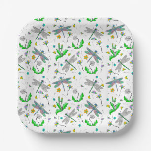 Dragonflies and Dandelions  Paper Plate