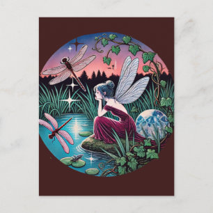 Dragonflies and Fairy Postcard