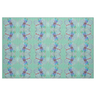 Dragonflies and Floral (blue) Fabric