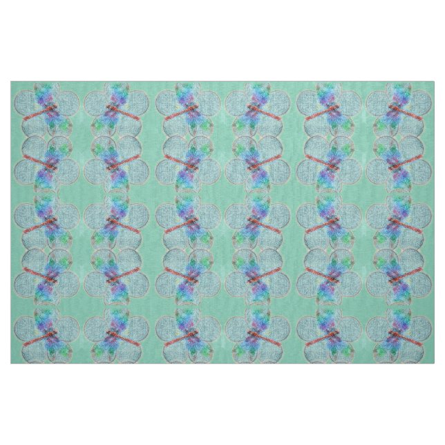 Dragonflies and Floral (blue) Fabric (Fat Quarter)